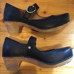 Dansko maryjane style black clog, size 36.